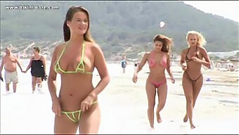 Sexy Babes In Bikinis On The Beach In Ibiza